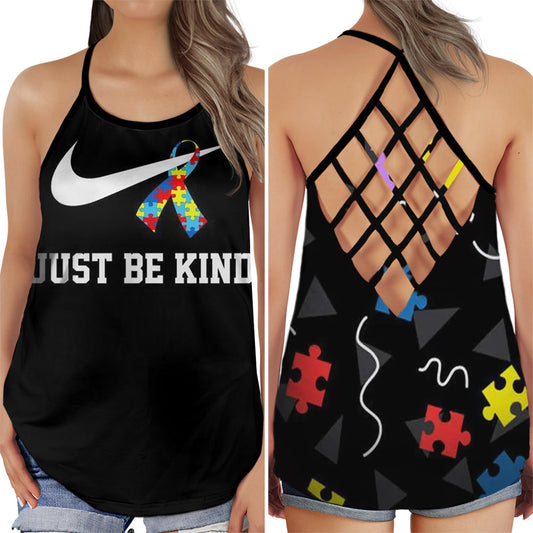 Autism Awareness Just Be Kind – Hollow Tank Top