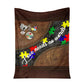 Autism Awareness Colorful Acceptance Message Leather Pattern 50 x 60 Inch Flannel Blanket For Cozy Bedroom And Sofa Decor