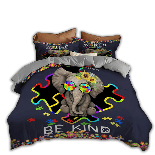 Autism Awareness Elephant Bedding Cover For Awareness Bedroom Decor