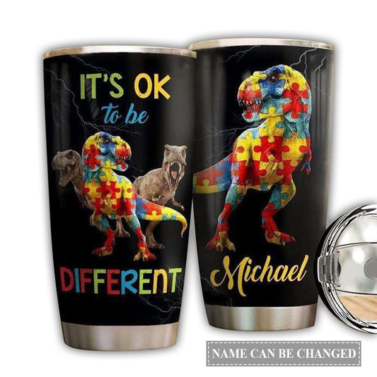 Autism Awareness Dinosaur Personalized 20 Oz Tumbler