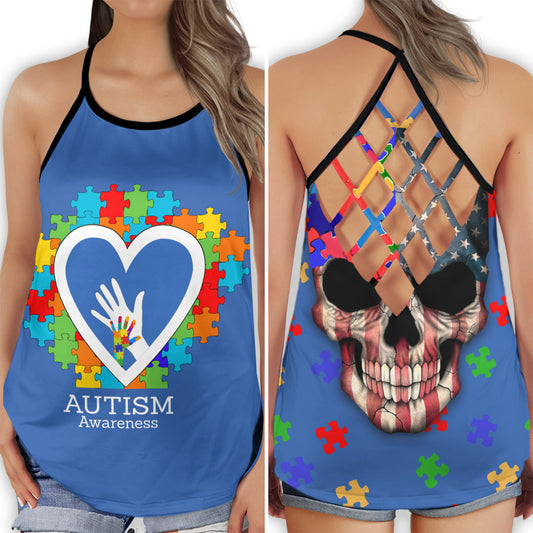 Autism Hands Heart Awareness – Hollow Tank Top