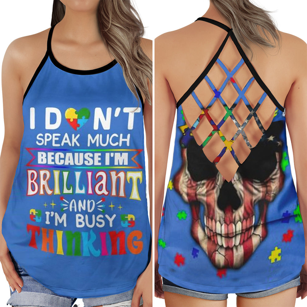 Autism Brilliant Mind Message – Hollow Tank Top
