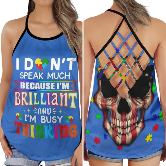 Autism Brilliant Mind Message – Hollow Tank Top