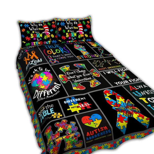 Autism Awareness Different Not Less Bedding Cover For Awareness Bedroom Decor
