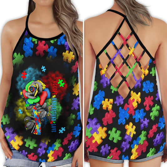 Autism Accept Understand Love Rose – Hollow Tank Top