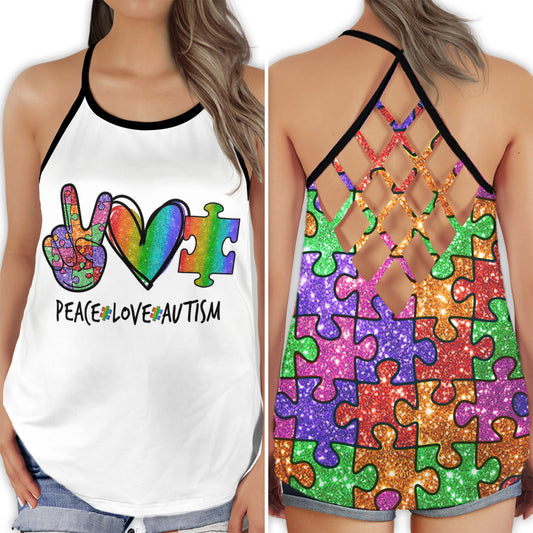 Autism Peace Love Awareness – Hollow Tank Top