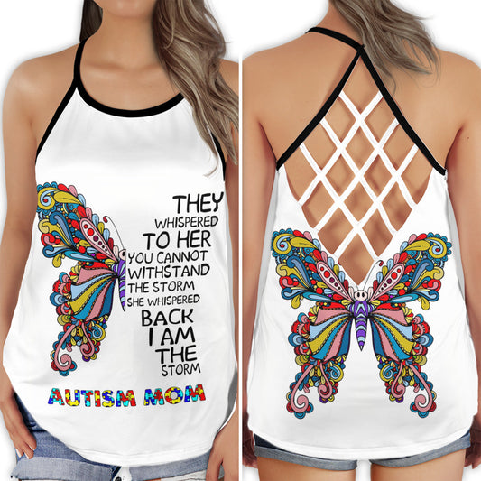Autism Butterfly Storm Strength – Hollow Tank Top