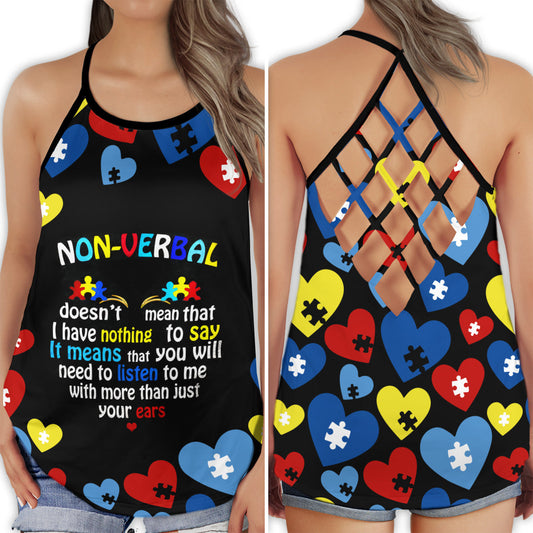 Autism Listen To Me Awareness – Hollow Tank Top