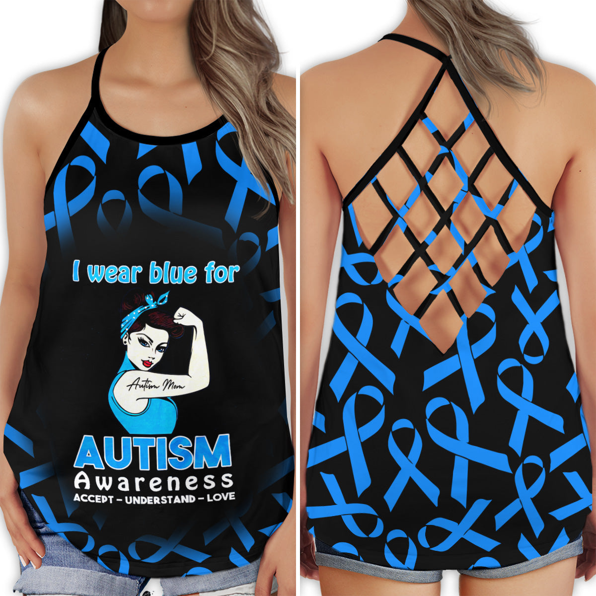 Autism Wear Blue Awareness Support – Hollow Tank Top