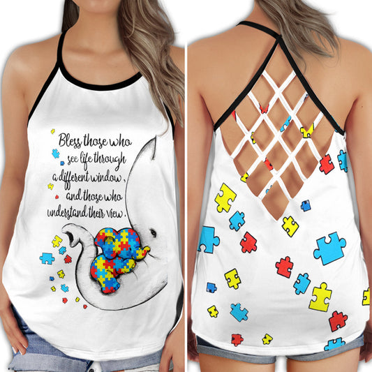 Autism Elephant Blessing Love – Hollow Tank Top