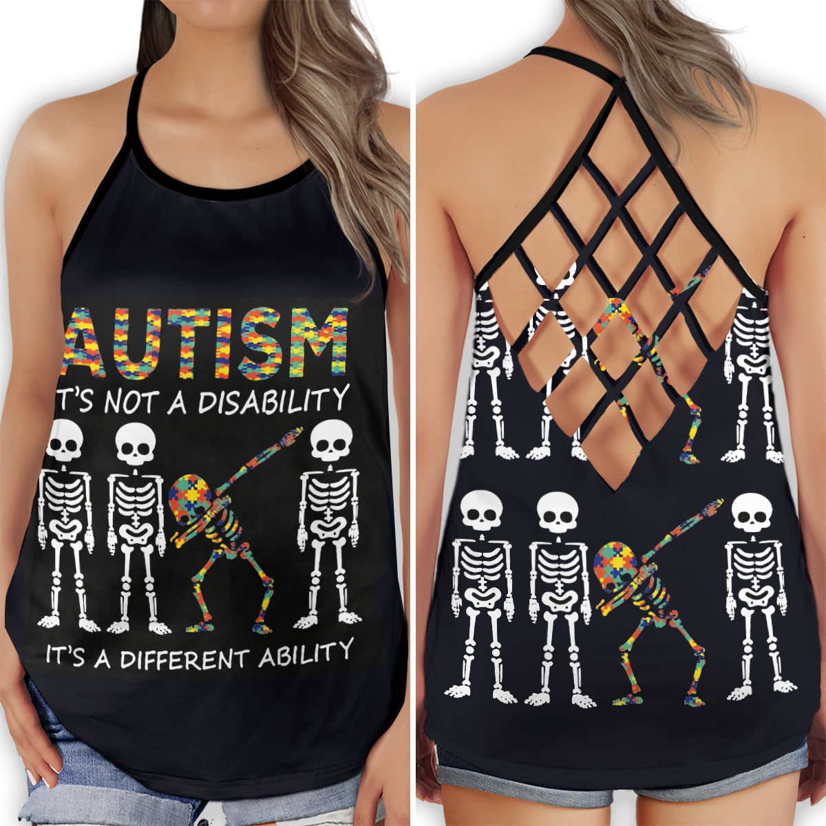 Autism Awareness Simple Message – Hollow Tank Top