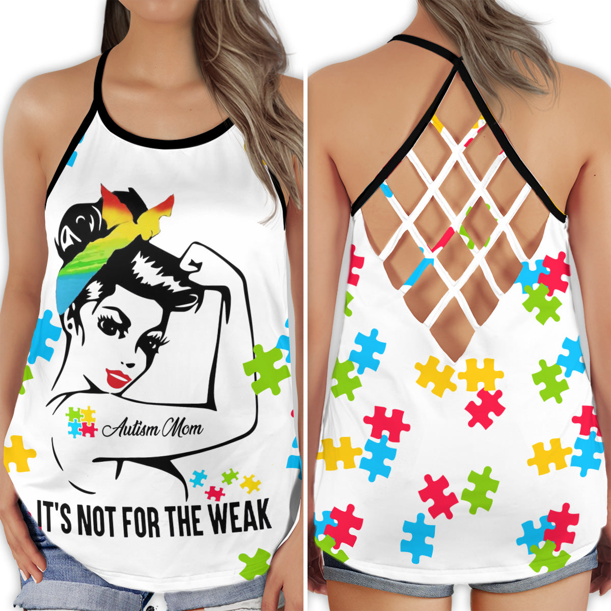 Autism Strength Awareness Message – Hollow Tank Top