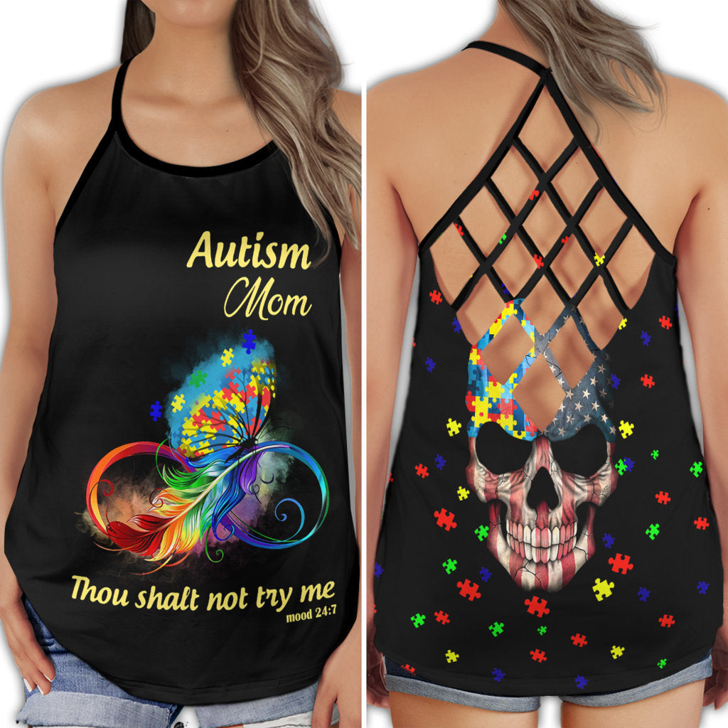Autism Mom Bold Attitude Humor - Hollow Tank Top