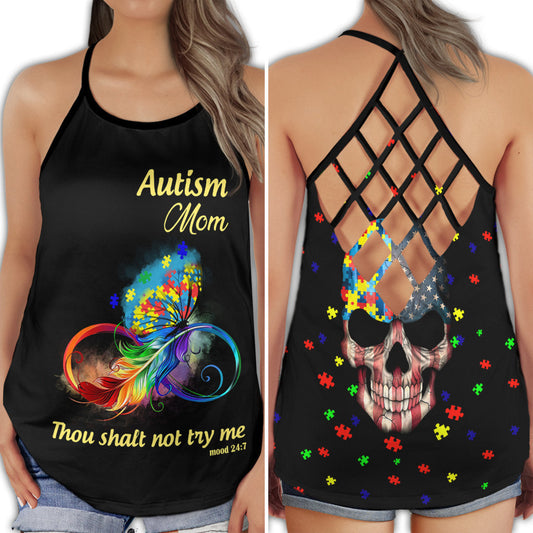 Autism Mom Bold Attitude Humor - Hollow Tank Top