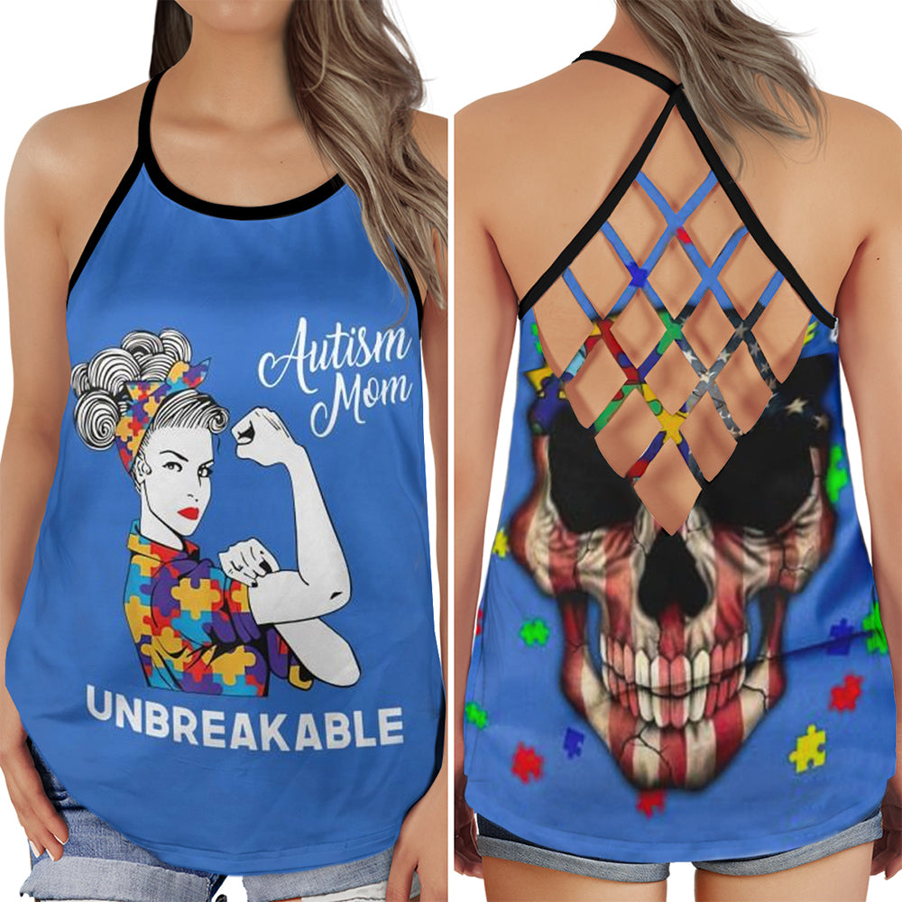 Autism Mom Strong Unbreakable – Hollow Tank Top