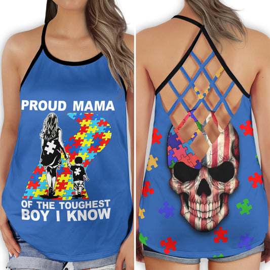 Autism Proud Mama Love Support - Hollow Tank Top