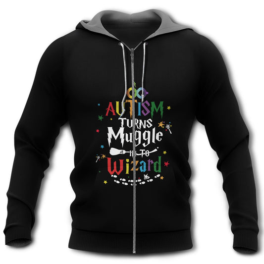 Autism Turns Muggle Wizard - 3D Hoodie