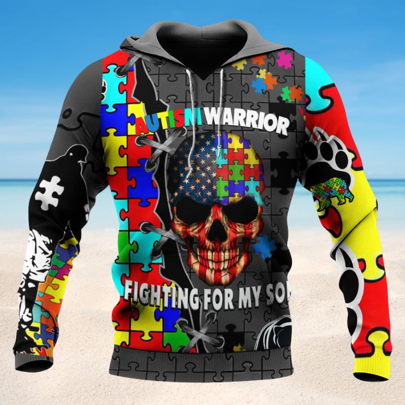 Autism Warrior Support Quote Art – 3D Hoodie