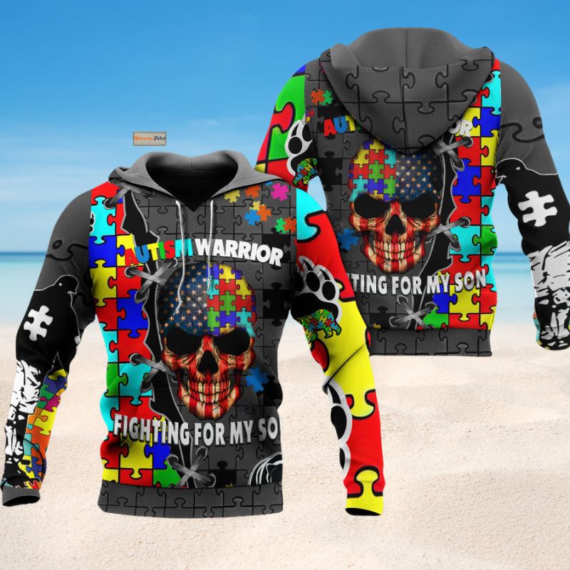 Autism Warrior Support Quote Art – 3D Hoodie