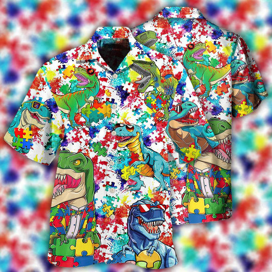 Autism Dinosaur Pattern – Hawaiian Shirt