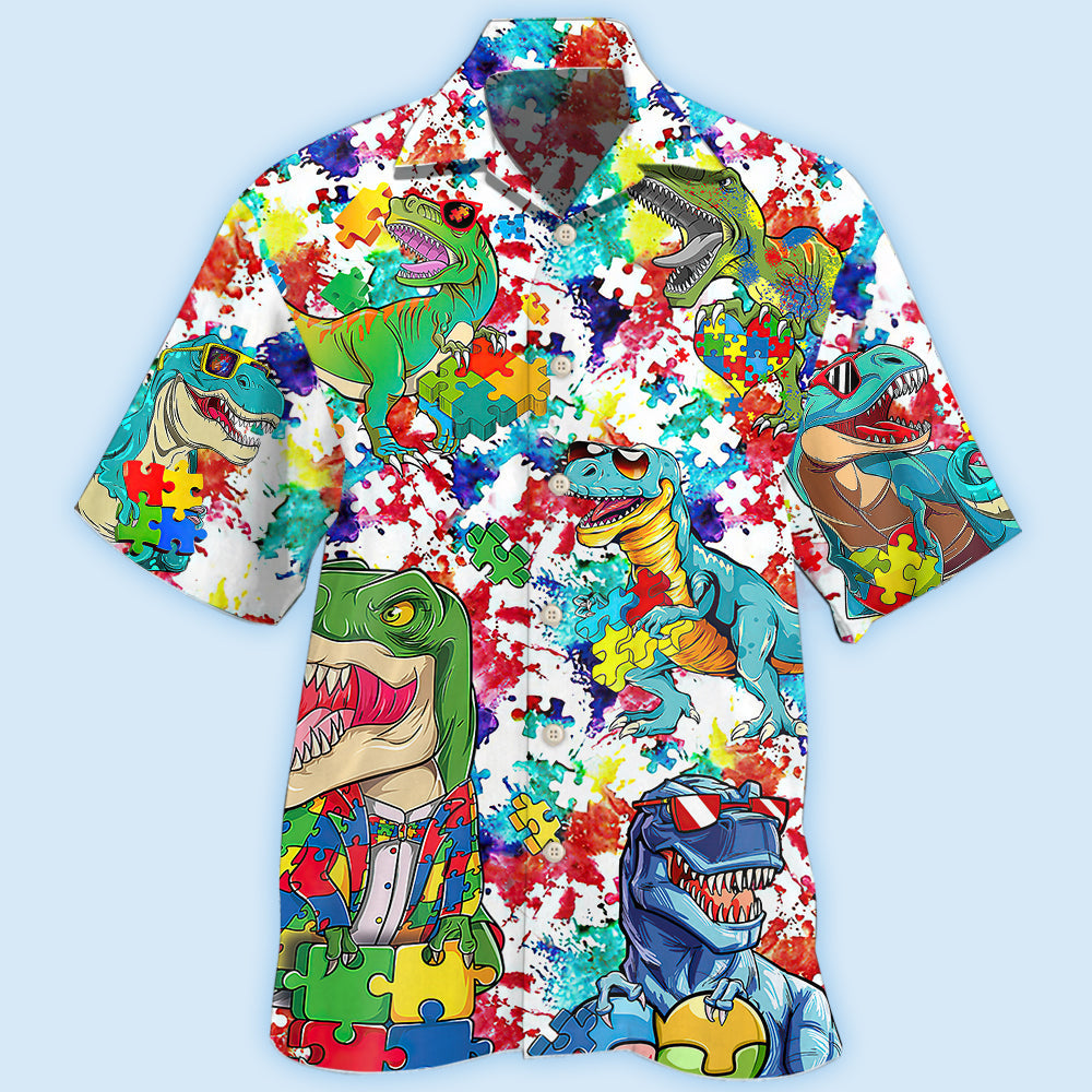 Autism Dinosaur Pattern – Hawaiian Shirt