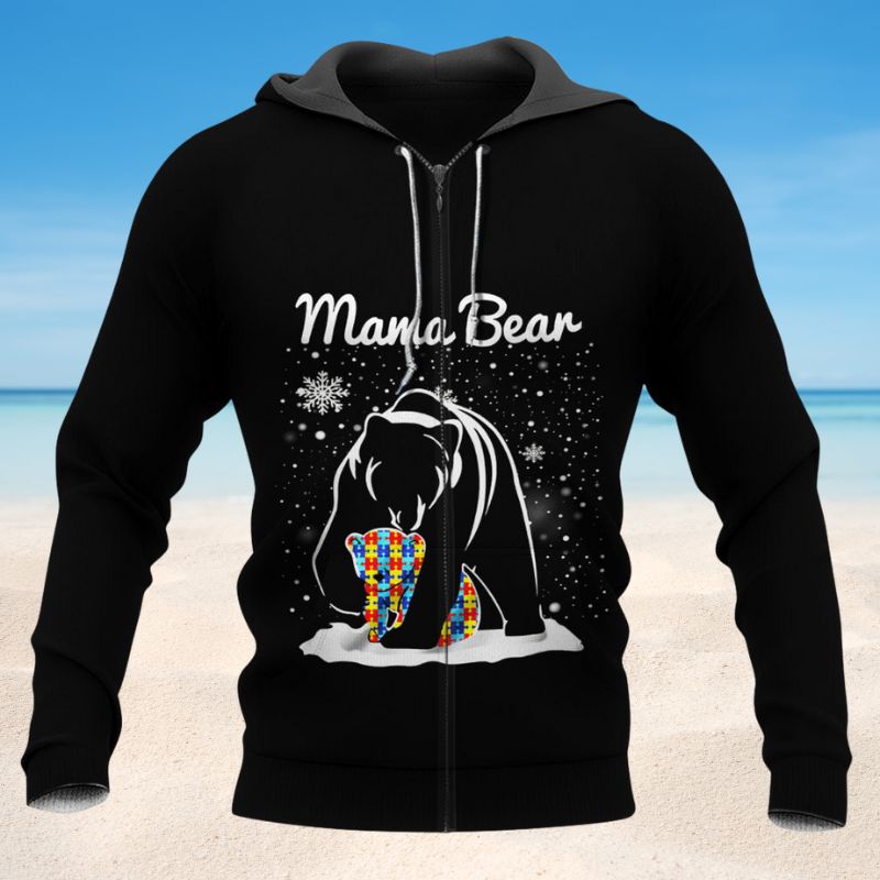 Autism Mama Bear Style - 3D Hoodie2