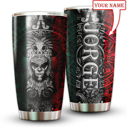 Aztec Mexico Green And Red Personalized 20 Oz Tumbler