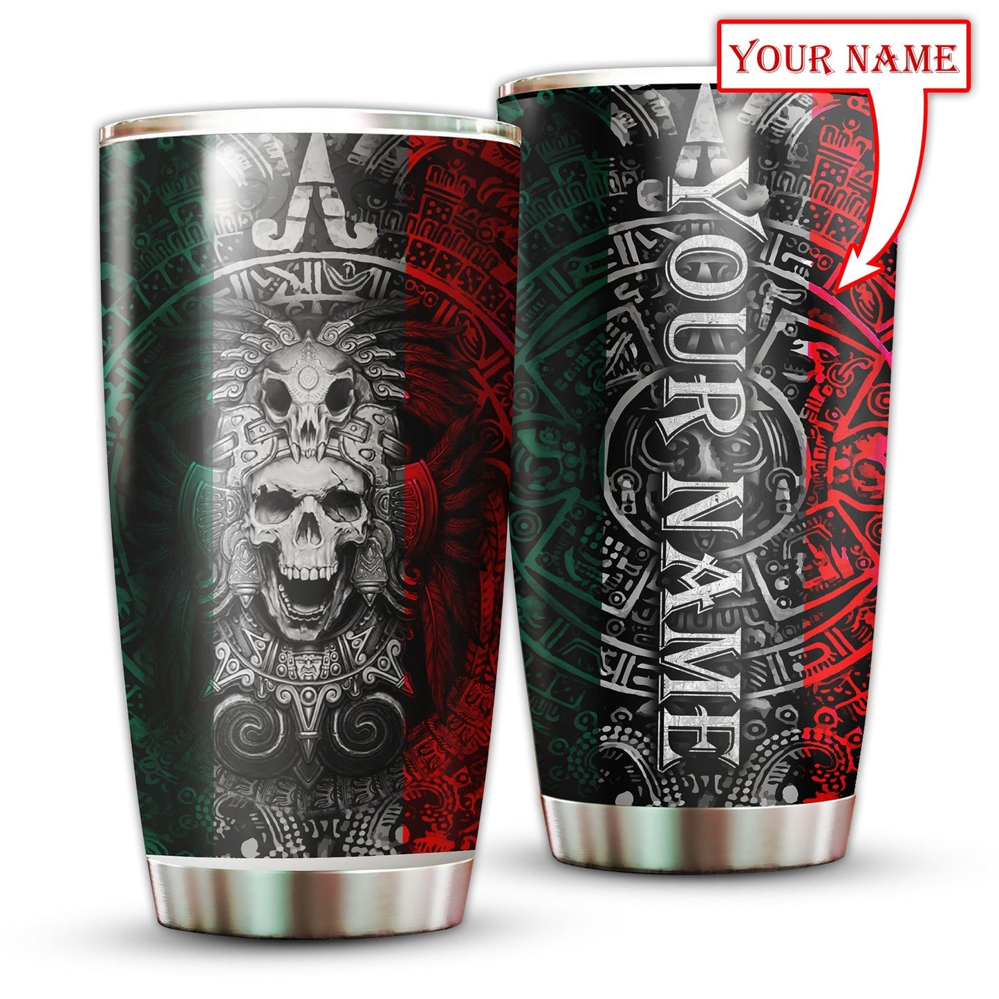 Aztec Mexico With Black Red And White Personalized 20 Oz Tumbler