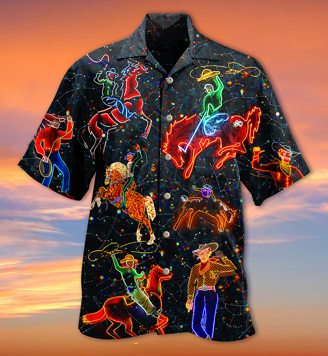Neon Cowboy Love Life Cool Vintage Style - Hawaiian Shirt

