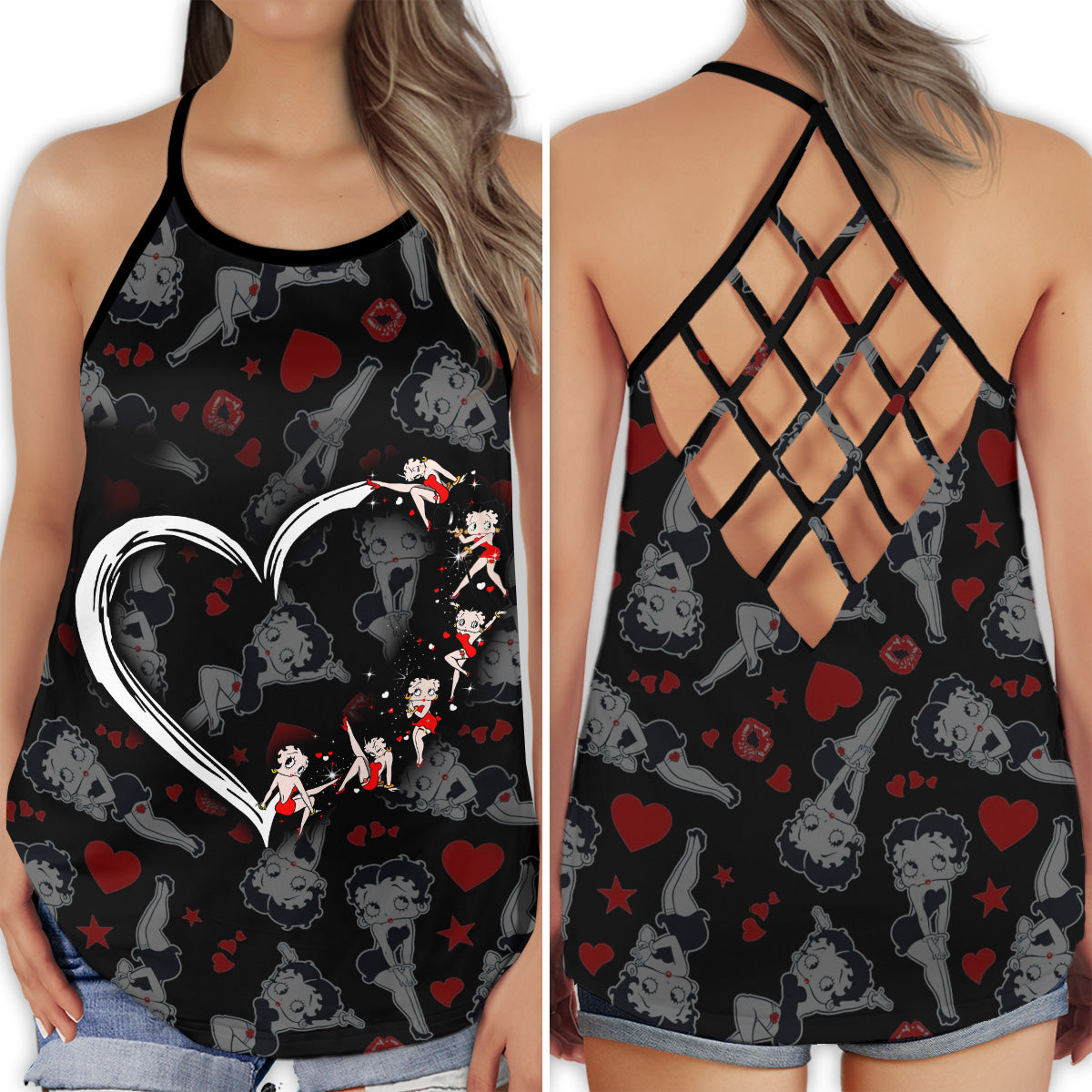 Cute Love Funny Theme – Hollow Tank Top