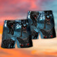 Halloween Night Black Cat Scary - Beach Short