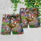 Hippie Mushroom Music Life Art - Beach Short