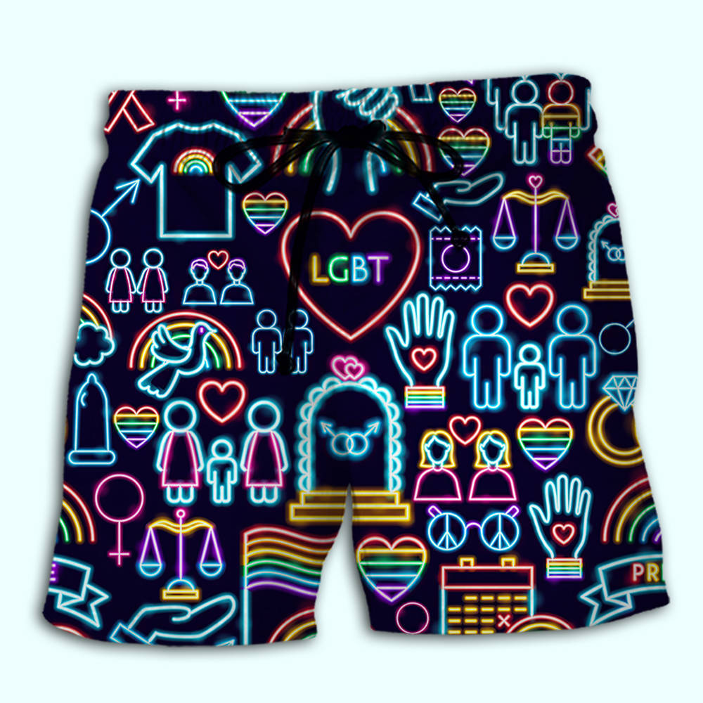 LGBT Pride Icon Colorful Style - Beach Short