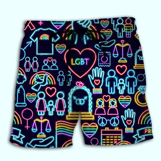 LGBT Pride Icon Colorful Style - Beach Short