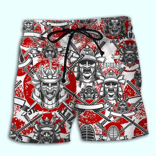 Samurai Warrior Japanese Art Style – Beach Short