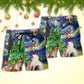 Christmas Cat Playing In Starry Night - Beach Short - Owls Matrix LTD