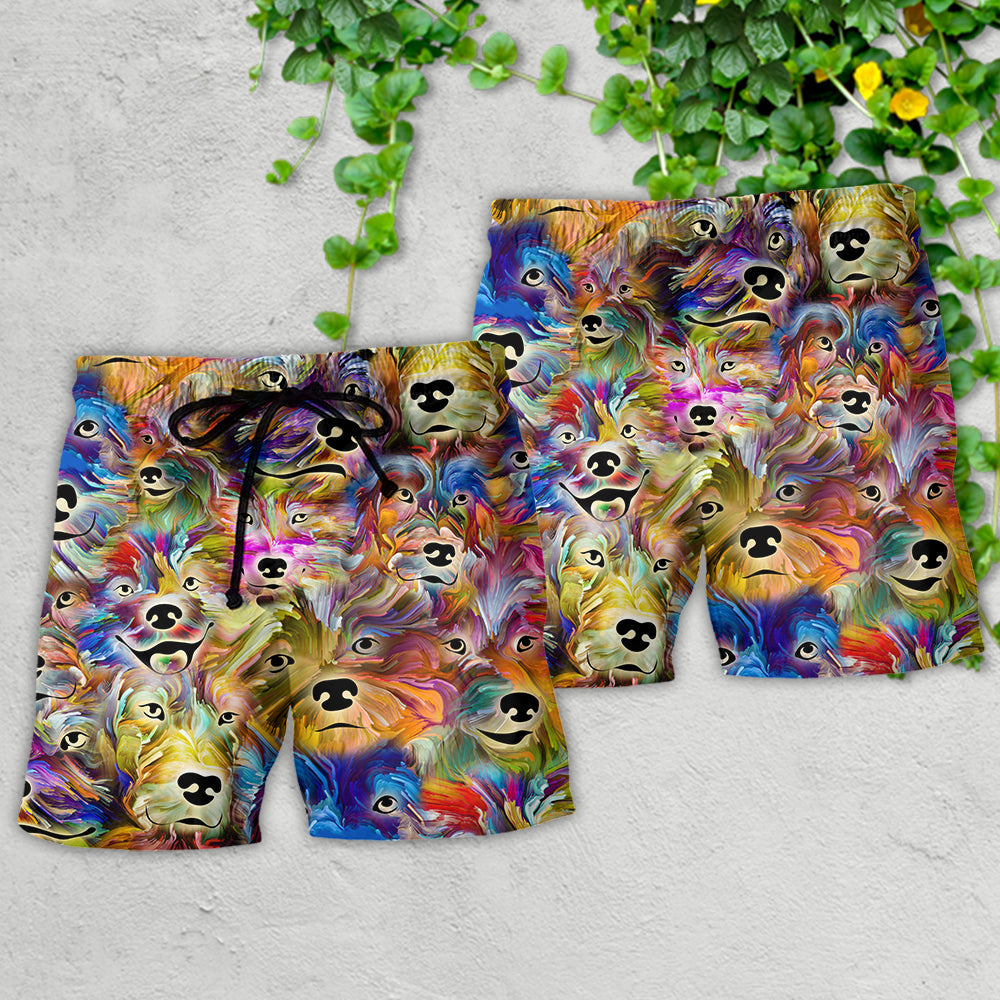 Dog Painting In My Memory - Beach Short - Owls Matrix LTD