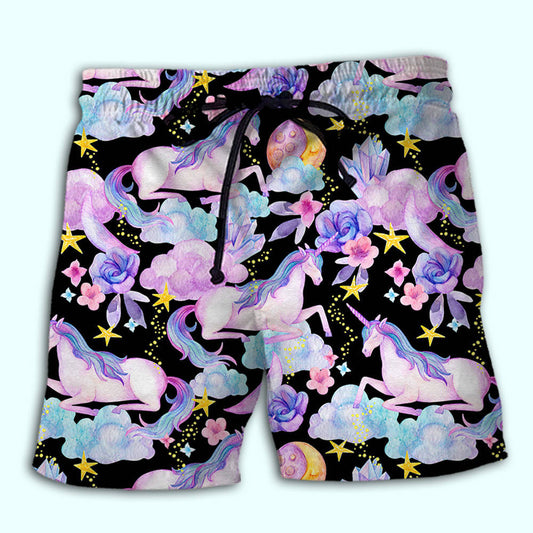 Unicorn Star Lovely Pastel Style – Beach Short