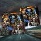 Skull Night Vigil Poem Graphic With Warning Theme – Beach Short