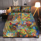 Colorful Cat Painting Bedding Cover For Pet Lover Bedroom Decor