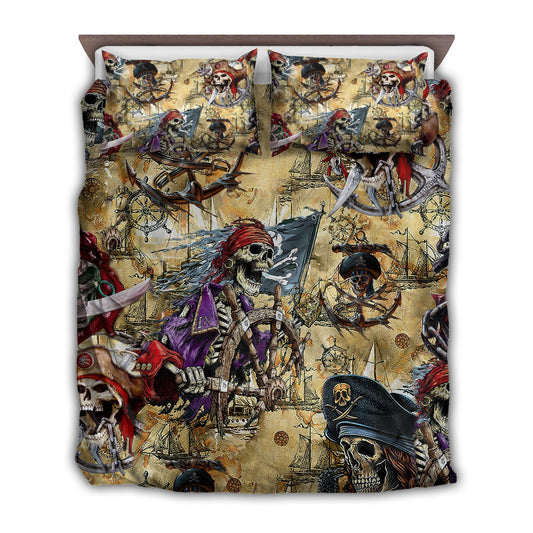 Skull Pirate Treasure Bedding Cover For Gothic Bedroom Decor