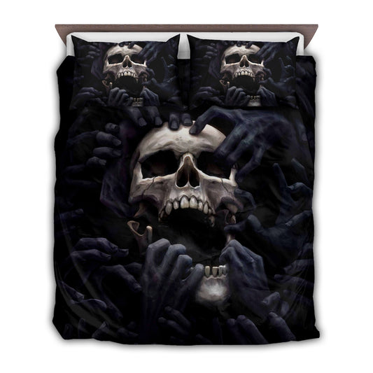Dark Skull Love Bedding Cover For Gothic Bedroom Decor
