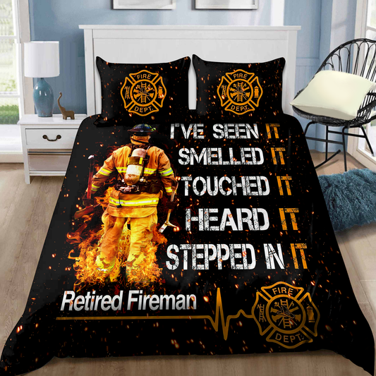 Retired Firefighter Bedding Cover For Firefighter Bedroom Decor