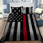 Firefighter Red Line Bedding Cover For Firefighter Bedroom Decor