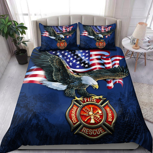 Firefighter Love Bedding Cover For Firefighter Bedroom Decor