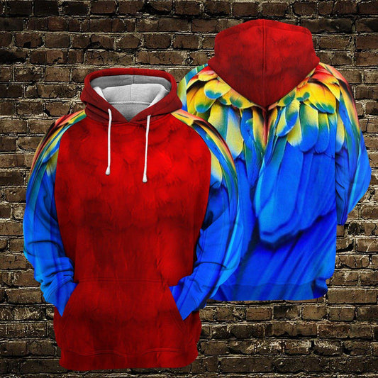 Red And Blue Bird Style Art – 3D Hoodie