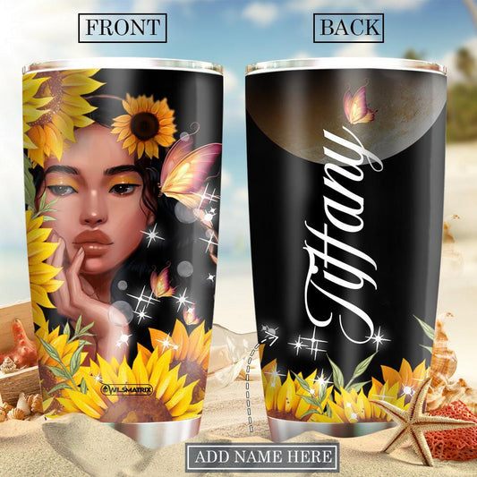 Black Woman Powerful Personalized 20 Oz Tumbler For Home Office Car Cup Holder And Outdoor Adventures