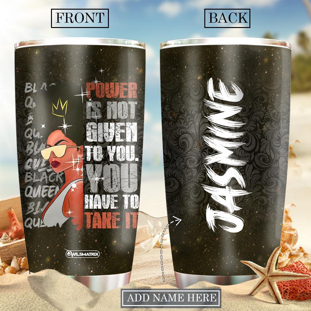 Black Woman Powerful Personalized 20 Oz Tumbler For Work Commute Camping And Everyday Drinkware Gifts