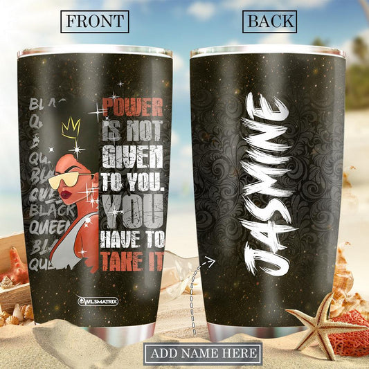 Black Woman Powerful Personalized 20 Oz Tumbler For Work Commute Camping And Everyday Drinkware Gifts