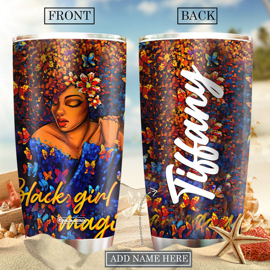 Black Woman Love Floral Personalized 20 Oz Tumbler For Hot Cold Drinks And Travel